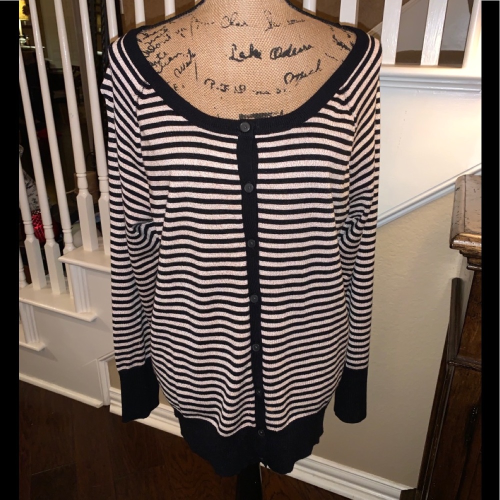 ⭐️Striped Metallic Blend Cardigan